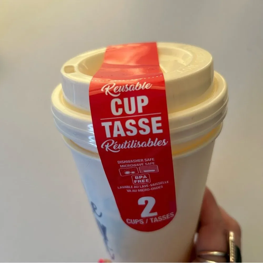 Motivational Reusable White Travel Mug - Set of 2
